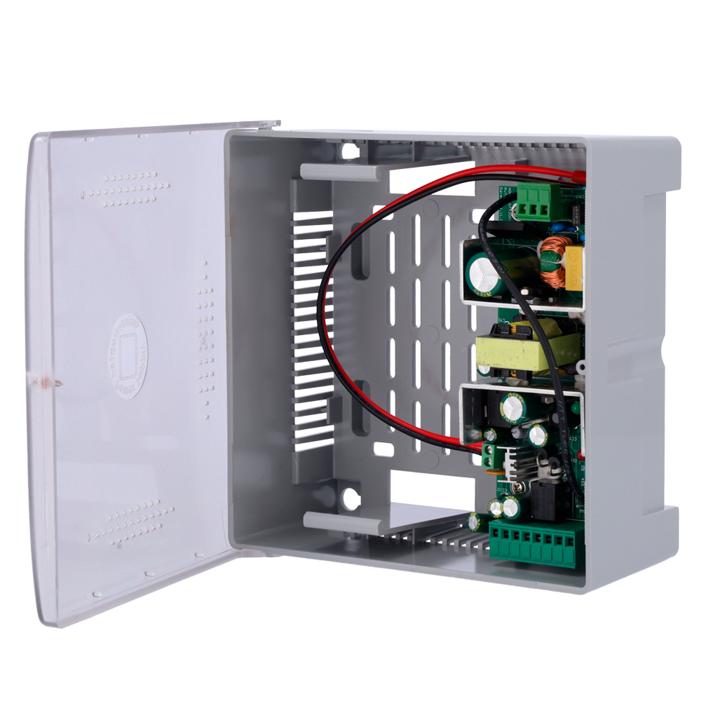Alimentation AC-12DC5A-BAT7AH-P pour contrôle d'accès Sortie DC configurable NO/NC 12,5-13,8 V / 5 A Boîtier plastique
