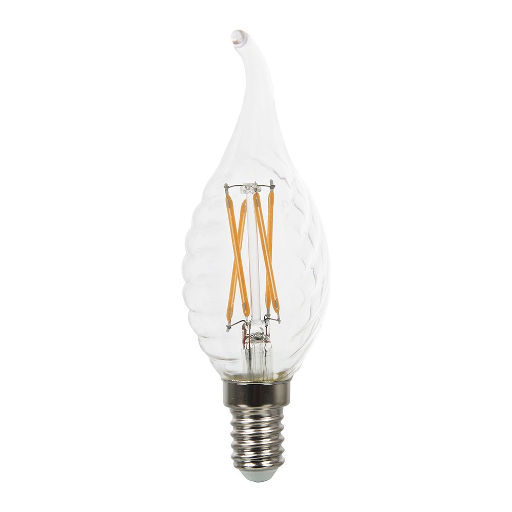 VT-1995D 4W TWIST CANDLE FLAME CROSS FILAMENT BULB  E14 DIMMABLE Colorcode 2700K-Warm White