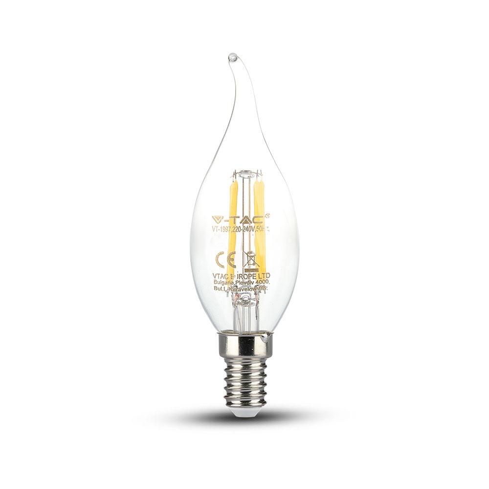 VT-1997D 4W LED CANDLE FILAMENT WITH FLAME BULB  E14 DIMMABLE Colorcode 2700K-Warm White