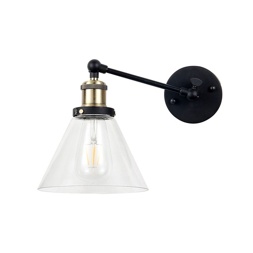 [3862] VT-7143 W/V SHAPE GLASS WALL LAMP -TRANSPARENT D:140