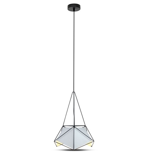 [3943] VT-7401 BASICS NET PRISM PENDANT LIGHT,WHITE LAMPSHADE WITH BLACK WIRE-D:400*540MM