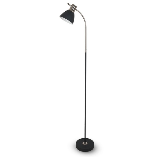 [40421] VT-7702 DESIGNER FLOOR LAMP WITH BLACK METAL BASE+SWITCH E27 HOLDER-BLACK+CHROME