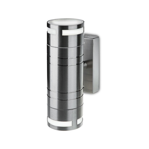 [7504] VT-7632 GLASS GU10 WALL FITTING,STAINLESS STEEL BODY- 2 WAY IP44
