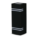 VT-7662 GU10 WALL FITTING SQUARE,SS BODY WITH BORDER-BLACK 2 WAY IP44
