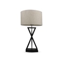 VT-7713 DESIGNER TABLE LAMP WITH IVORY LAMP SHADE-ROUND,BLACK BASE+SWITCH E27 HOLDER-WHITE+BLACK