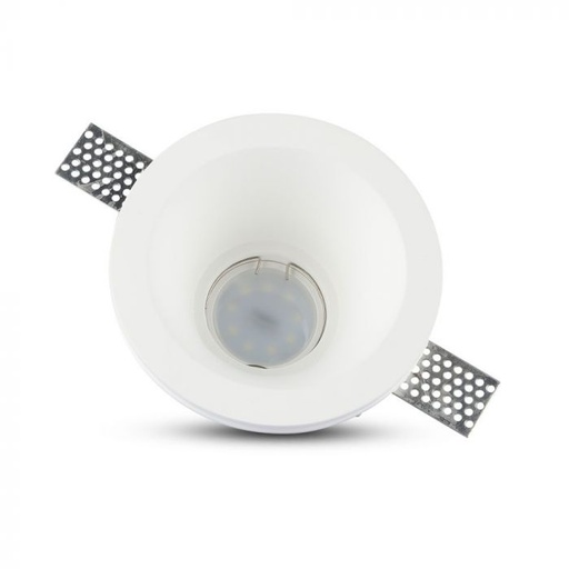 [3654] VT-773 GU10 GIPS FITTING ROND-WIT Snijmaat Ø132mm- Ø132x74mm