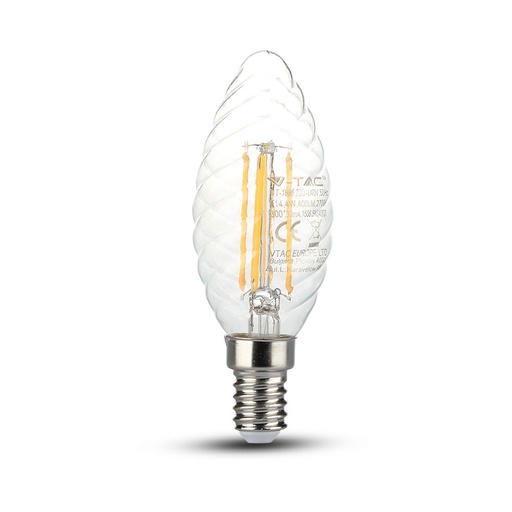 [4367] VT-1985D 4W LED TWISTED CANDLE FILAMENT BULB  E14 DIMMABLE Colorcode 2700K-Warm White