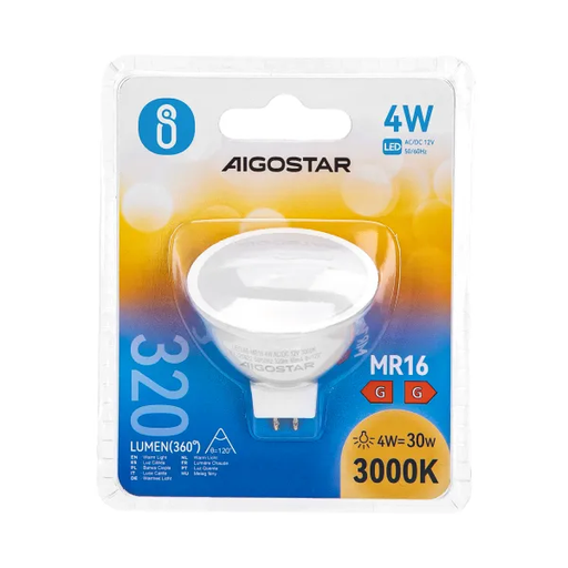 AIGOSTAR MR16 4W SCHIJNWERPER AC/DC 12V 120'D