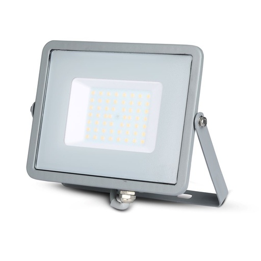 [465] Projecteur SMD VT-50 50 W 6 400 K blanc froid avec puce Samsung, corps gris et verre gris