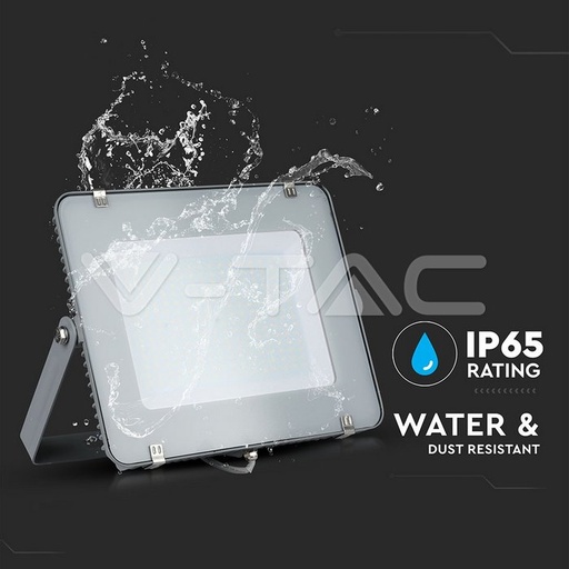 [485] Projecteur SMD VT-200 200 W - 6 400 K blanc froid avec puce Samsung, corps gris et verre gris