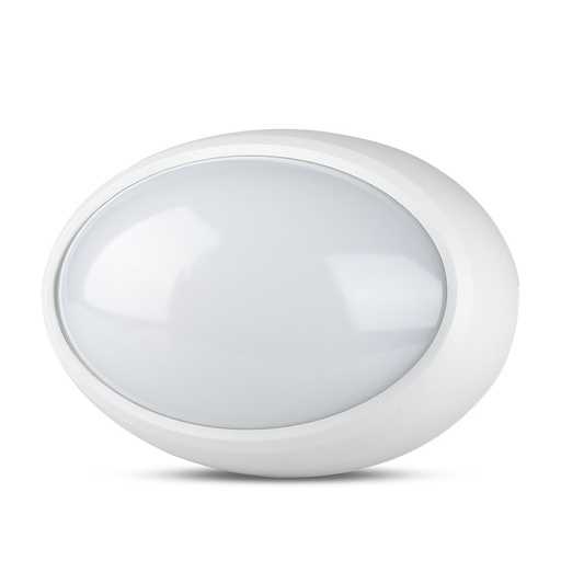 [1265] Plafonnier ovale IP54 VT-8014 8 W, corps blanc - Blanc froid 6 400 K