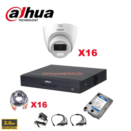 [CVI2MPKIT-16T] DAHUA KIT 16CH CCTV HDCVI 2MP DVR 16CH &amp; 16X Indoor/Outdoor Camera 2MP - HD 2TB