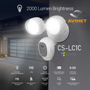 Ezviz CS-LC1C  Caméra-lampe WIFI de sécurité intelligente - 2 Megapixel Starlight - 2 LED lights 2000 LM - PIR detector - Siren and audio - Suitable for exterior IP65