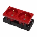 DOUBLE 45X45 ELECTRICAL SOCKET RED