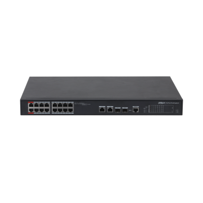 [PFS4218-16ET-190] DAHUA PFS4218-16ET-190 Unmanaged For Surveillance 190W,Hi PoE,16 FE PoE+2 Combo 1000BASE-T/SFP port 