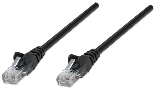 [342100] INT Network Cable, Cat6 Compatible, CCA, U/UTP, PVC, RJ45, 15.0 m, Black, Bag