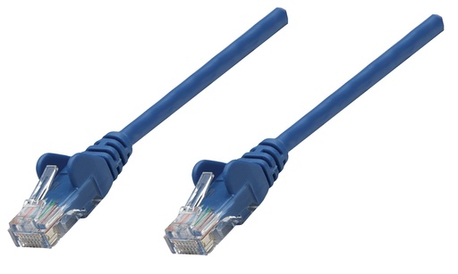 [739931] INT Network Cable, Cat6 Compatible, CCA, U/UTP, PVC, RJ45, 0.25 m, Blue, Bag