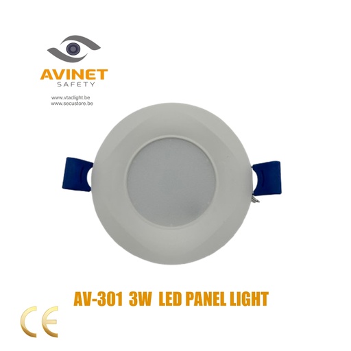 [AV-301] PANEELVERLICHTING 220V ROND AV-301 3W LED  25000h