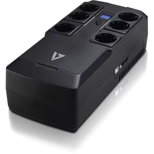 [UPS1DT750-1E] V7 UPS1DT750-1E Onduleur de secours  - 750 VA/450 W - Montage en rack 2U - Recharge en 8 heures - Autonomie en veille de 30 secondes - Entrée 230 V CA - Sortie 240 V CA - 6 prises secteur CA - Onde sinusoïdale simulée - USB - Écran LCD