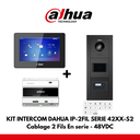Dahua Villa Kit Module 1x Buttons IP - 2 Wires - Card Reader 48VDC + 7" Color Monitor Couleur Noir