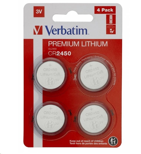 [CR-2450] Verbatim CR2450 3V Lithium Battery With taxe