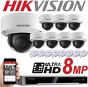 Hikvision IP-Kit 8x Caméra 8MP Darkfighter/ Essential Serie DS-2CD2185FWD-I (S) 2.8mm 30m - enregistreur NVR DS-7608NI-Q1/8P 8 canaux - Disque dur 6 To installé