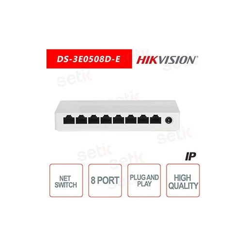 [DS-3E0508D-E] HIKVISION DS-3E0508D-E SWITCH  HIKVISION SWITCH - 8 PORTS SOHO GIGABIT PLASTIC Case