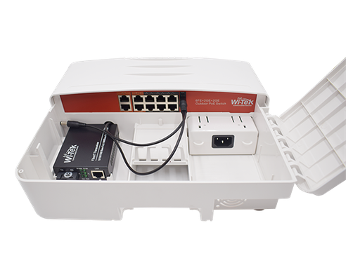 [WI-PS210G-O] Wi-Tek WI-PS210G-O Switch PoE extérieur Etanche IP67 - (6FE+2GE) POE+ +2GE+1SFP (120W) - LR POE Mode CCTV jusqu'à 250 m
