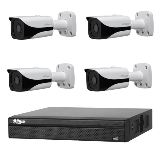 [CVI4MKIT-4B1] DAHUA KIT HDCVI 5MP DVR 4CH - 4x Bullet Camera 5MP Binnen/Buiten IP67 - HD 1TB