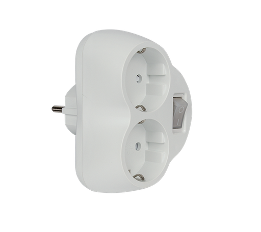 ELMARK ADAPTOR DOUBLE WITH  SWITCH 16A 250V