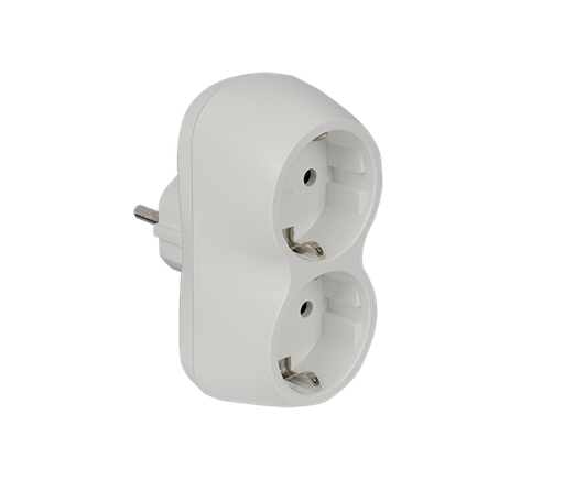 ELMARK DUBBELE ADAPTER MET 16A 250V Duits-NL stopcontact