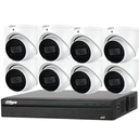 DAHUA  IP 5MP Value Kit 8x Camera Serie 1531 Turret Fixed 2.8mm-IR 20M  + 8 Channels POE NVR + 4TB