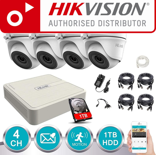 [TVIKIT2MP-4TW] HIKVISION Set 2MP-1080p Turbo-HD DVR 4 Channel - 4x 2MP Turret Camera Indoor/Outdoor 1TB HDD -  P2P REMOTE VIEW