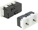 DOUBLE 45X45 ELECTRICAL SOCKET WHITE
