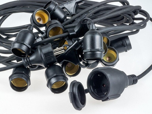 [VT-713-5] VT-713-5 Waterproof String Light  5m + 3m Extra 10 E27 HOLDERS, IP54 Without Bulbs