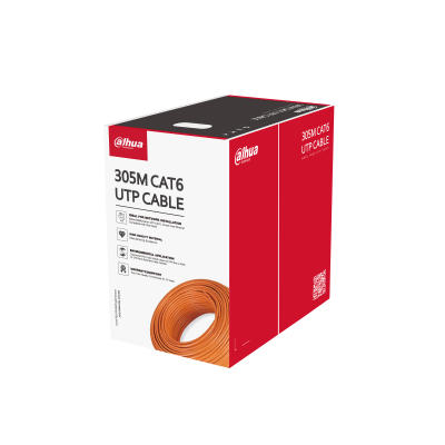 [PFM920I-6UN-C(Orange)] Câble en cuivre pur Dahua PFM920I-6UN-C UTP CAT6 (orange) - Certifié ignifuge classe CE CPR Eca