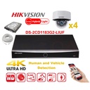 HIKVISION Camera Kit Smart Hybrid G2 Series  4x IP Camera  Dome 8MP -   NVR 8xChannel - Hard Disk 2Tb Extensible To Max 8x IP Camera