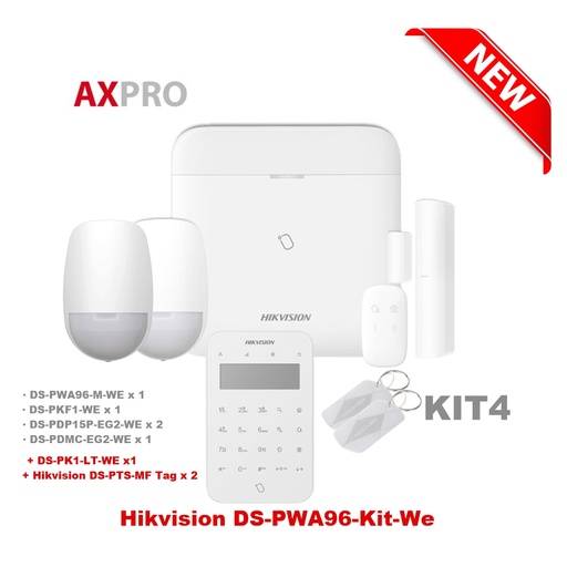 [DS-PWA96-KIT04] Hikvision DS-PWA96-Kit-WE Wireless Alarm Kit  4