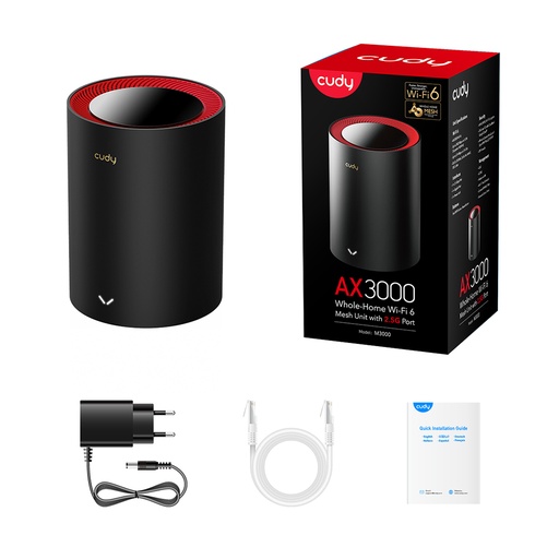 Cudy M3000_B Wi-Fi 6 AX3000 Mesh 2,5G Noir (Pack de 1-2-3)