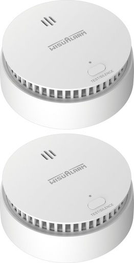 [HY-SA20A*2] WisuAlarm 2 * HY-SA20A Smoke Detector - 10 Year Battery with Replaceable Battery