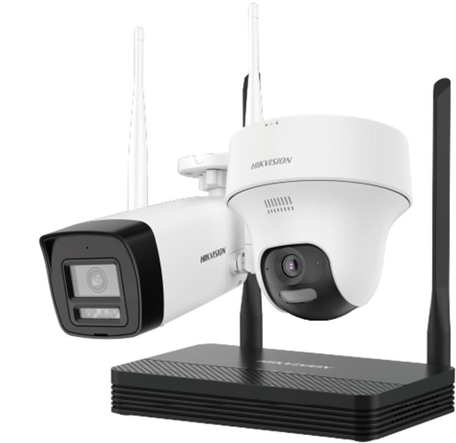 [NKS424W02H] Kit caméra IP Wi-Fi HIKVISION NKS424W02H 4 MP H.265 (caméra bullet + caméra tourelle) - Carte microSD en option