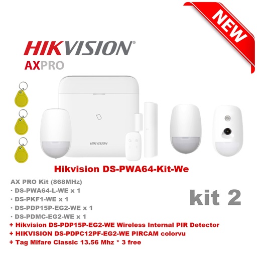 [PWA64-KIT02] Kit d'alarme sans fil Hikvision DS-PWA64-Kit-WE 2