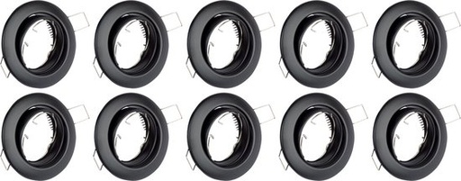 ELMARK 9251R-SET Spot Fixture 10 Pack - GU10 Recessed Spotlight - Round - Aluminum - Tiltable Ø82mm