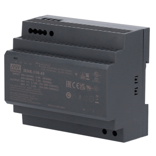 [DC48V-150-DIN] DS-KAW150-4N Rail d'alimentation DIN AC/DC (PSU), 1 sortie, 150 W, 48 VDC, 3,2 A
