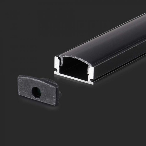 [2873] VT-8113-BK PCB ALUMINIUM - PROFIL 12 MM 2000 x 17,4 x 7 mm - BOÎTIER NOIR