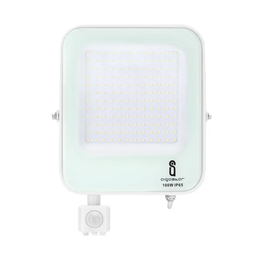 [B10202B67] AIGOSTAR LED-schijnwerper met sensor, wit, LED-projector met sensor, 100W, 8900lm, 6500K, IP65