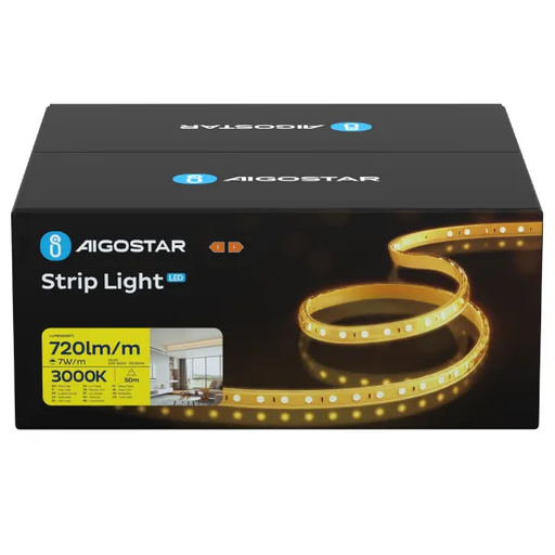 AIGOSTAR Bande lumineuse LED Circuit intégré 5050-60 - 50m 10mm - 220V - IP65