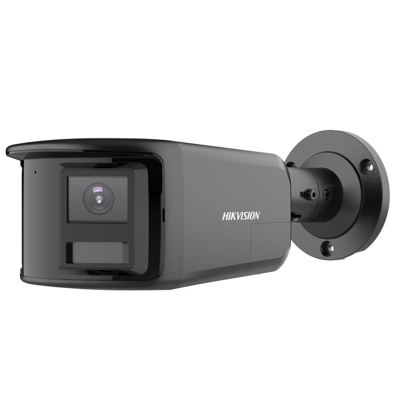 Hikvision DS-2CD2T83G2P-LISU/SL(180°)/Noir Caméra IP panoramique Bullet 8MP-2mm 180°  avec éclairage hybride intelligent , double objectif 2,0 mm