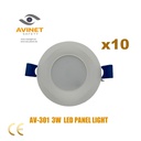 Panneau lumineux LED rond AV-301 3 W 220 V *10