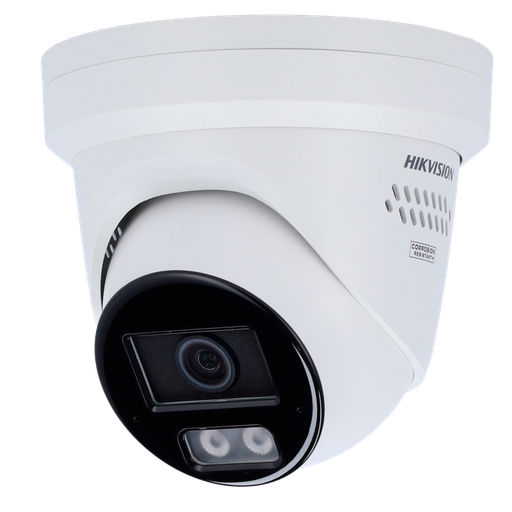[DS-2CD23126G3-IS2UY/SL-WH] Hikvision DS-2CD23126G3-IS2UY/SL  2.8mm - 12MP Acusense fixed turret White network camera with strobe light and audible alert